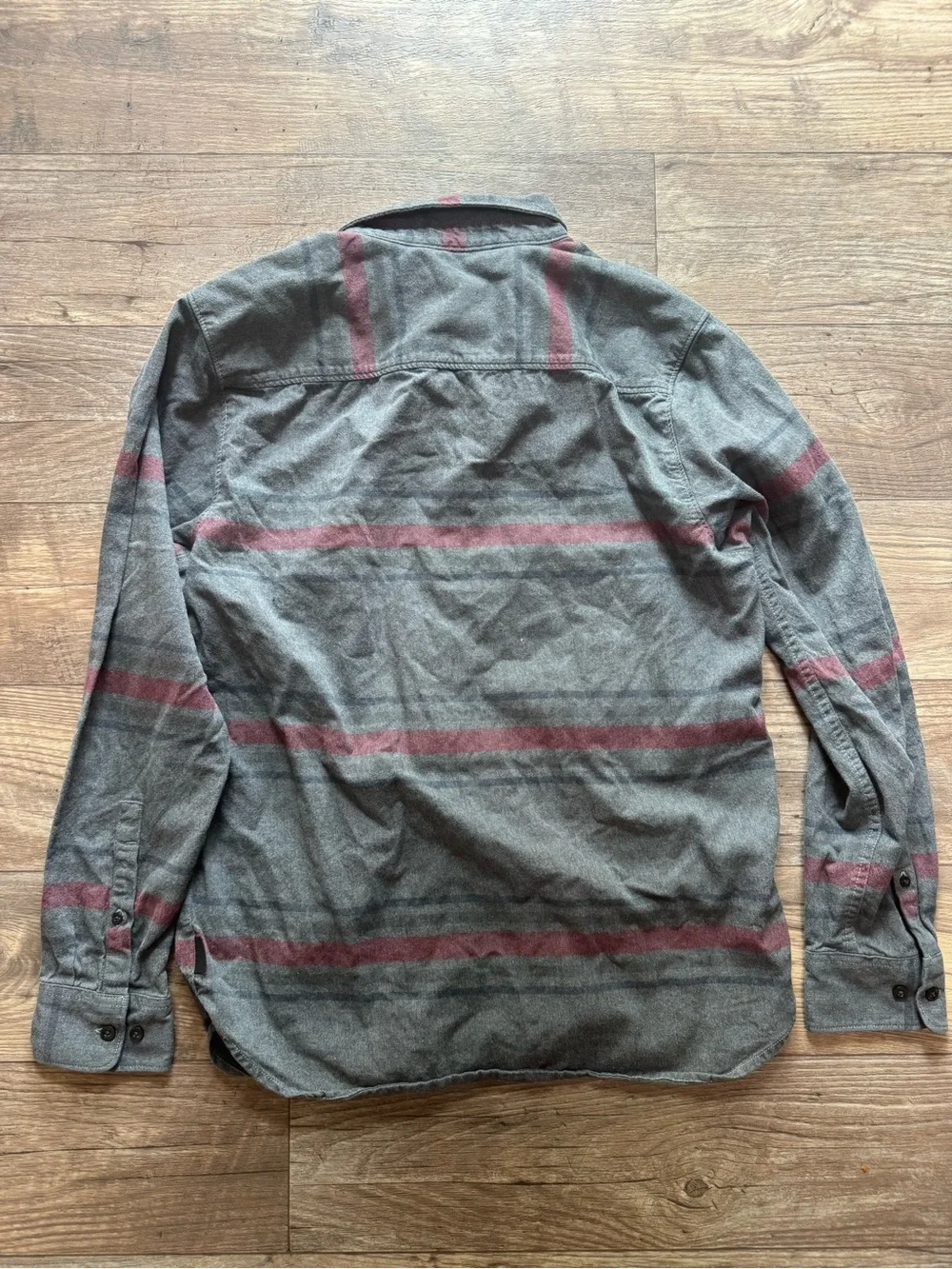 The North Face Men's Grey & Red Striped Button-Down Shirt